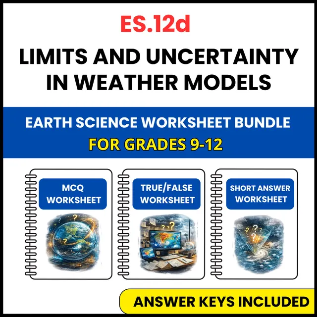 VA SOL Earth Science | Uncertainty in Weather | 3 Worksheets | Grade 9-12
