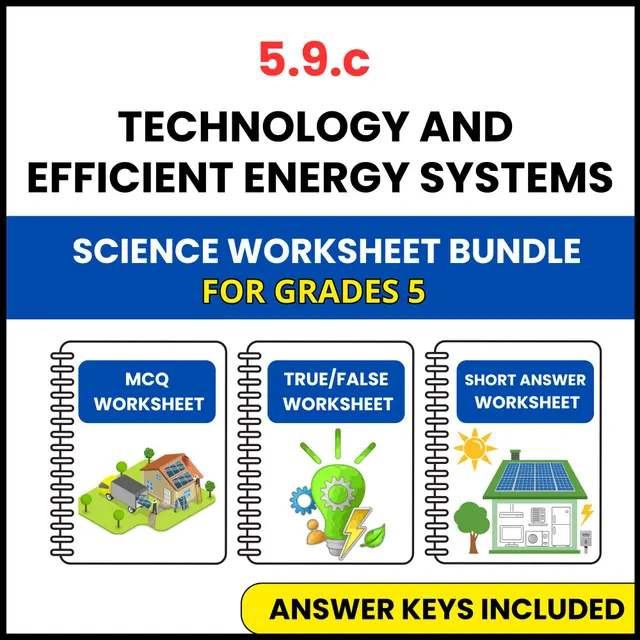 VA SOL Science | Technology and Efficient Energy | 3 Worksheets | Grade 5