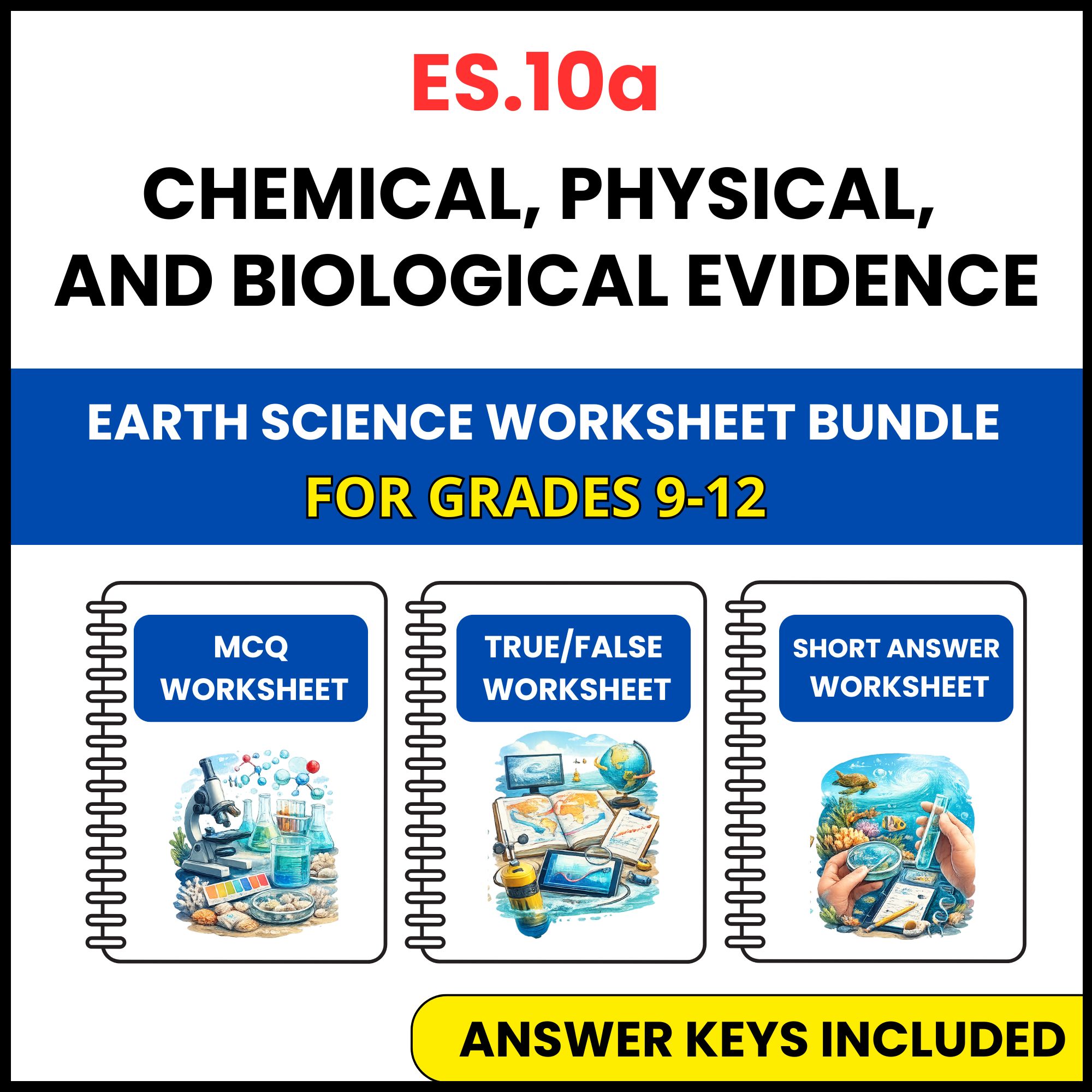 VA SOL Earth Science | Chemical, Physical | 3 Worksheets | Grade 9-12
