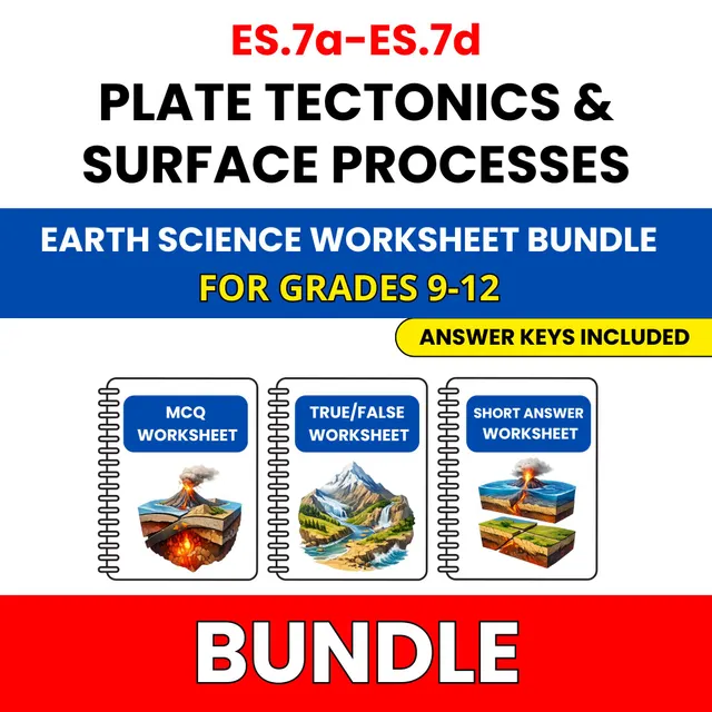 VA SOL Earth Science | Plate Tectonics | 45 Worksheets BUNDLE | Grade 9-12