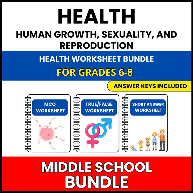 MS Health | Health Goal Setting | 45 Worksheets BUNDLE | Grade 6-8