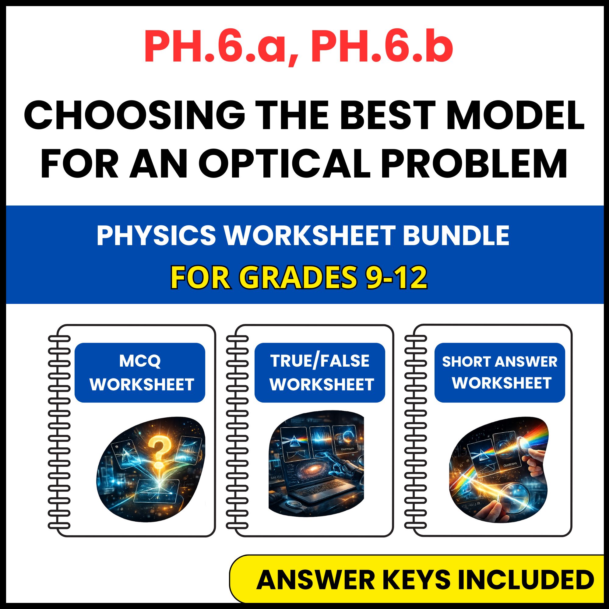 VA SOL Physics | Choosing the Best Model | 3 Worksheets | Grade 9-12