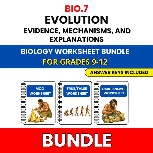 VA SOL Biology | Evolution Evidence | 45 Worksheets BUNDLE | Grade 9-12