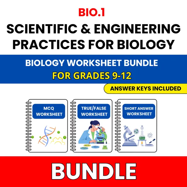 VA SOL Biology | Scientific Practices | 45 Worksheets BUNDLE | Grade 9-12