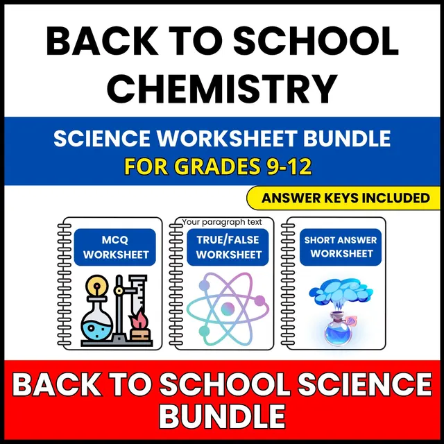 Back to School | Chemistry Mastery Concepts | 30 Worksheets BUNDLE | Grade 9-12