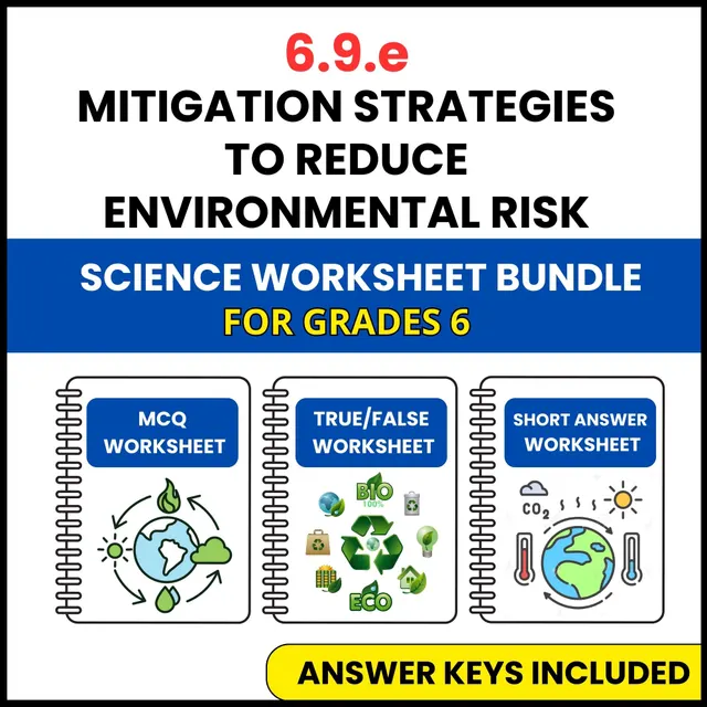 VA SOL Science | Mitigation Strategies to Reduce | 3 Worksheets | Grade 6