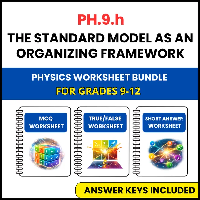 VA SOL Physics | The Standard Model as an Organizing | 3 Worksheets | Grade 9-12