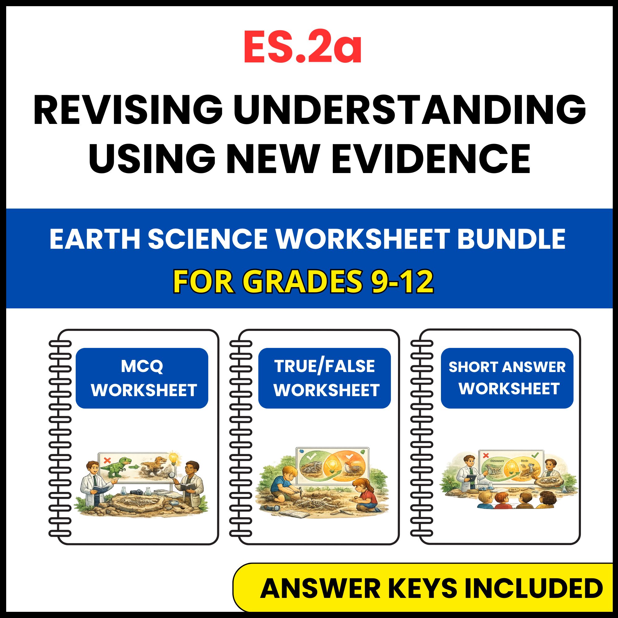 VA SOL Earth Science | Revising Understanding Using | 3 Worksheets | Grade 9-12