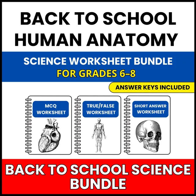Back to School | Human Anatomy Mega Pack | 30 Worksheets BUNDLE | Grade 6-8