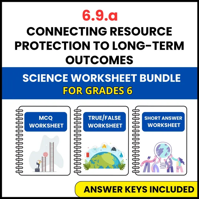 VA SOL Science | Resource Protection to Long Term | 3 Worksheets | Grade 6