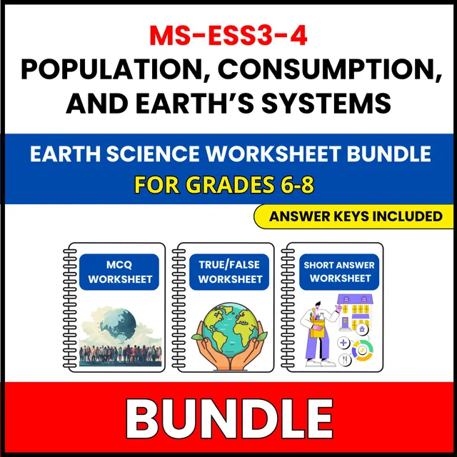 MS NGSS Earth Science | Population | 30 Worksheets BUNDLE | Grade 6-8