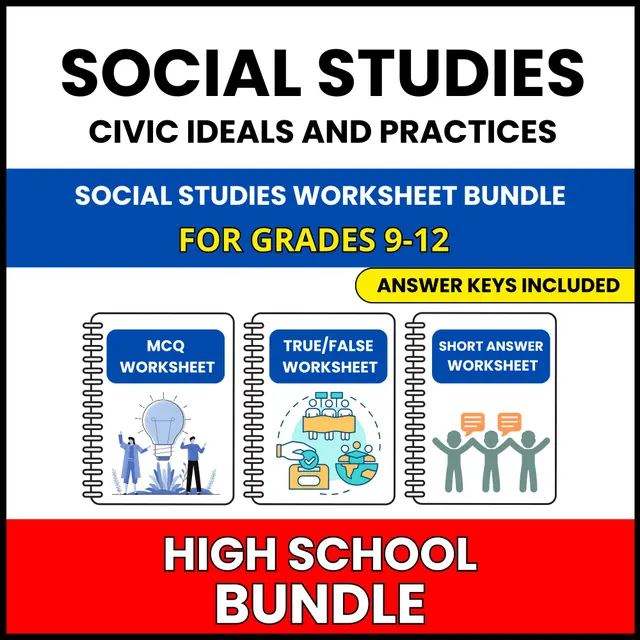 HS Social Studies | Civic Ideals | 60 Worksheets BUNDLE | Grade 9-12