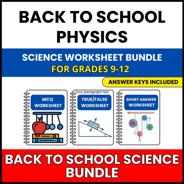Back to School | High School Physics Mastery | 30 Worksheets BUNDLE | Grade 9-12