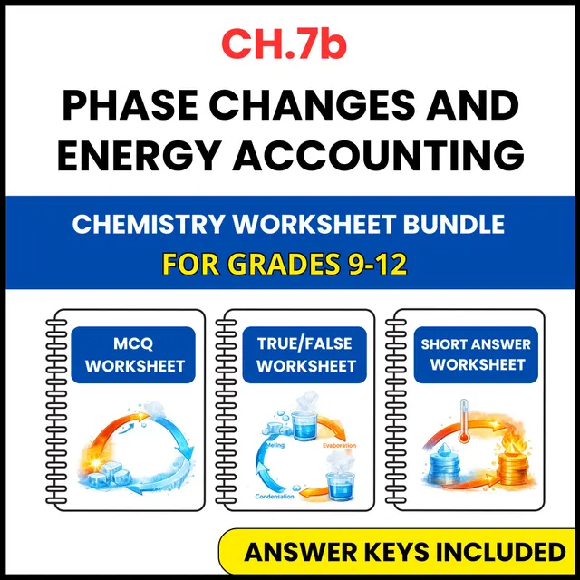 VA SOL Chemistry | Phase Changes and Energy | 3 Worksheets | Grade 9-12