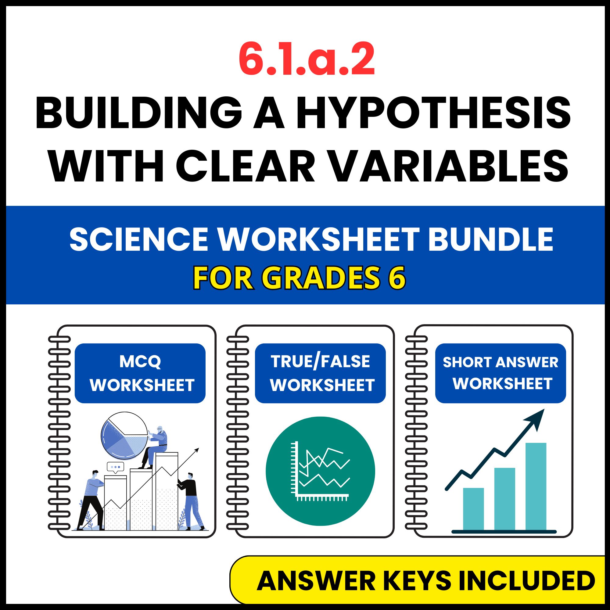 VA SOL Science | a Hypothesis with Clear Variables | 3 Worksheets | Grade 6