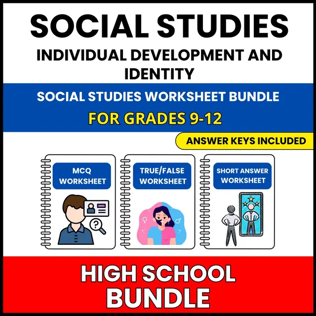 HS Social Studies | Individual Development | 60 Worksheets BUNDLE | Grade 9-12