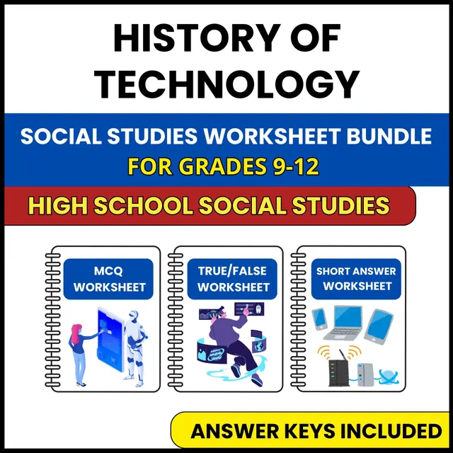 HS Social Studies | History of Technology | 3 Worksheets | Grade 9-12