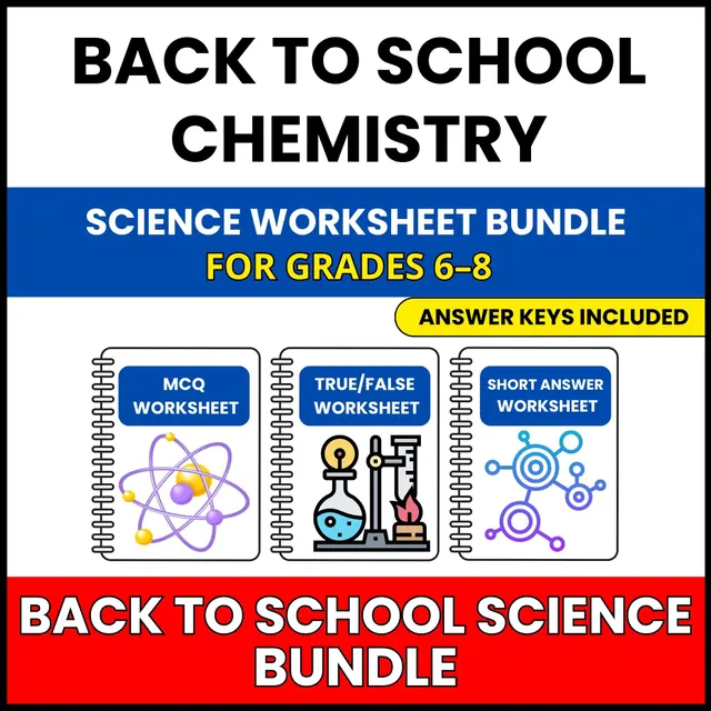 Back to School | Chemistry Foundations Bundle | 30 Worksheets BUNDLE | Grade 6-8