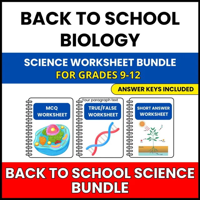 Back to School | HS Biology Worksheets | 30 Worksheets BUNDLE | Grade 9-12