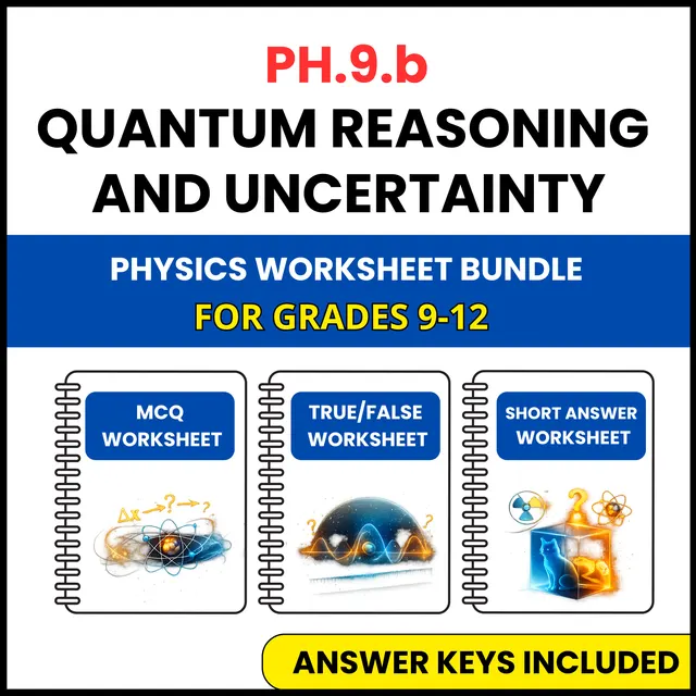 VA SOL Physics | Quantum Reasoning and Uncertainty | 3 Worksheets | Grade 9-12