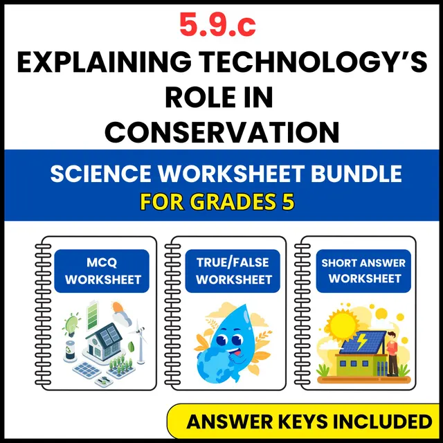 VA SOL Science | Technology’s Role in Conservation | 3 Worksheets | Grade 5
