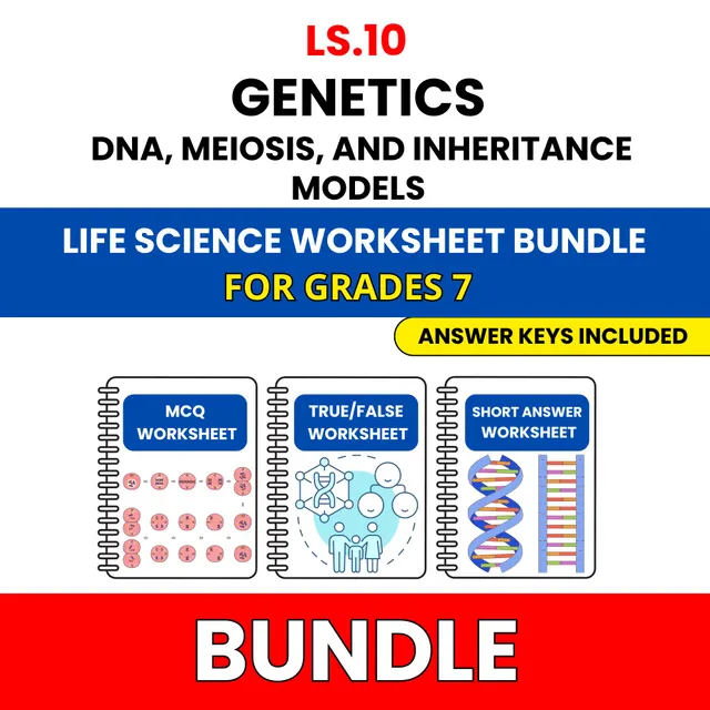 VA SOL Life Science | Genetics DNA, Meiosis | 45 Worksheets BUNDLE | Grade 7