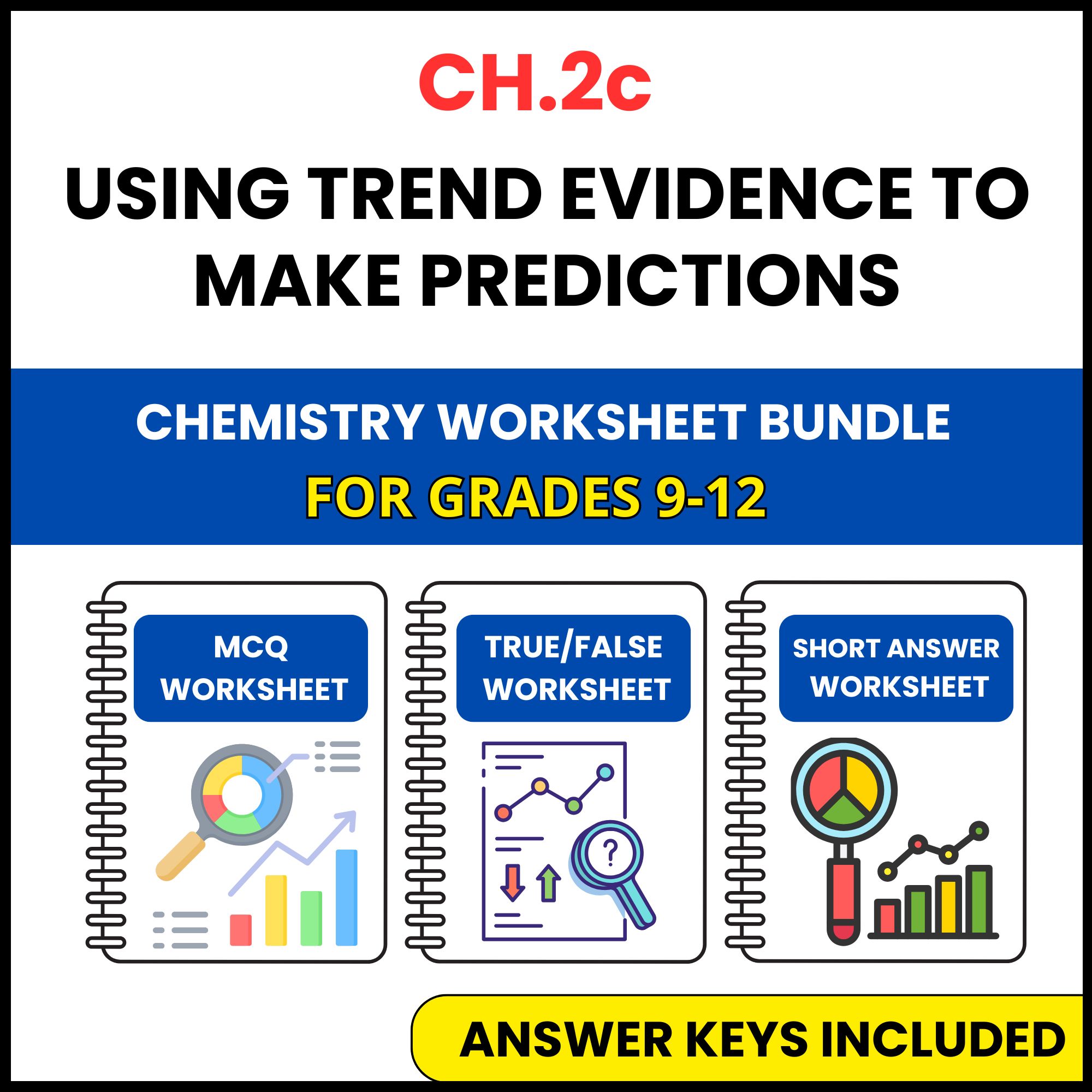 VA SOL Chemistry | Trend Evidence to Make | 3 Worksheets | Grade 9-12