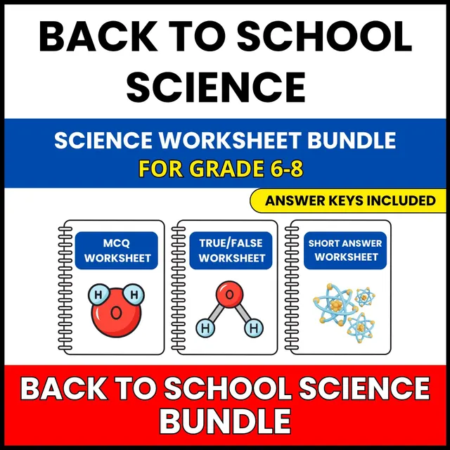 Back to School | Science Diagnostic Mega Pack | 30 Worksheets BUNDLE | Grade 6-8