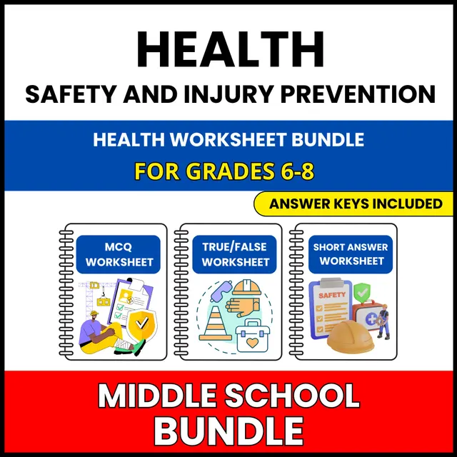 MS Health | Communication and Safety Skills | 45 Worksheets BUNDLE | Grade 6-8