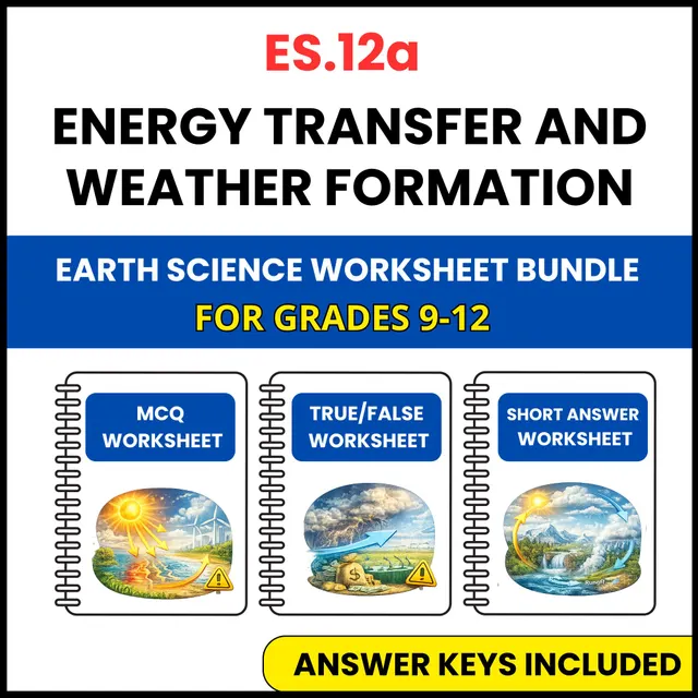 VA SOL Earth Science | Energy Transfer and Weather | 3 Worksheets | Grade 9-12