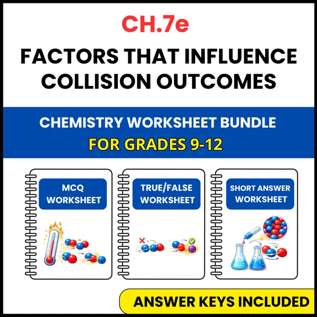 VA SOL Chemistry | Factors That Influence Collision | 3 Worksheets | Grade 9-12