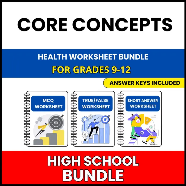 HS Health | Health Education Worksheets | 30 Worksheets BUNDLE | Grade 9-12