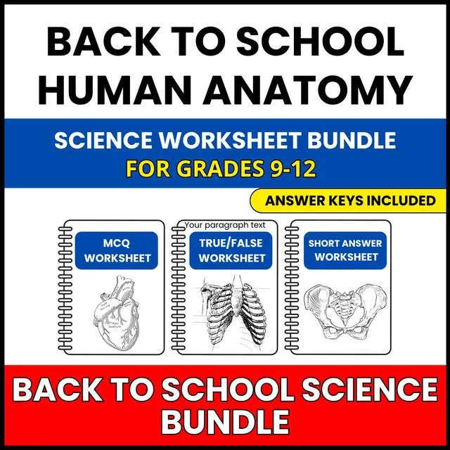 Back to School | Human Anatomy System Bundle | 30 Worksheets BUNDLE | Grade 9-12