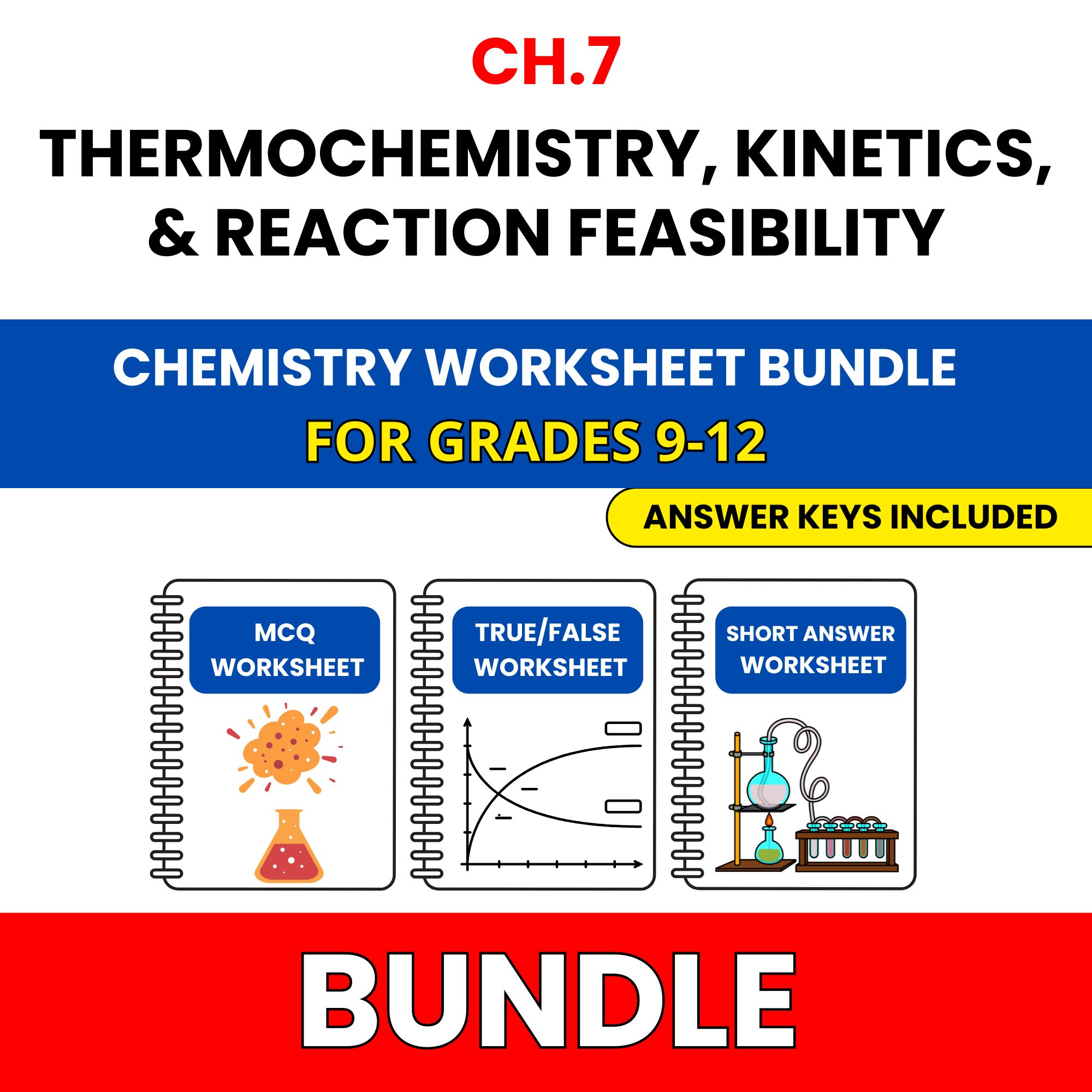 VA SOL Chemistry | Thermochemistry, Kinetics | 45 Worksheets BUNDLE | Grade 9-12