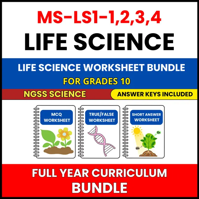 HS NGSS Life Science | Full Year Curriculum | 180 Worksheets BUNDLE | Grade 10