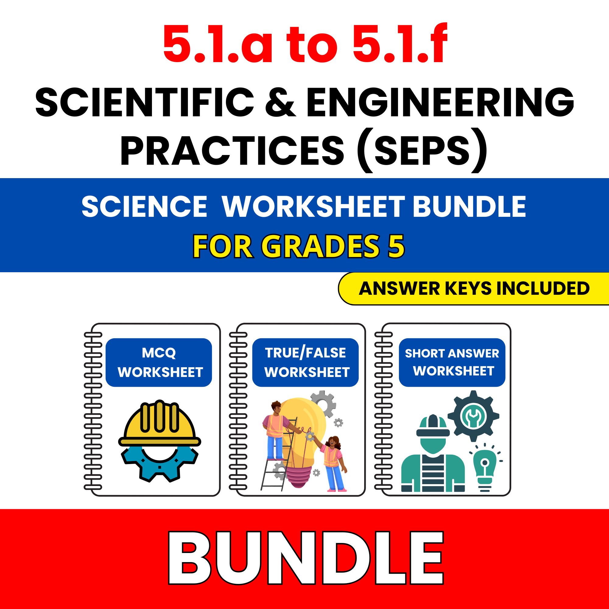 VA SOL Science | Scientific Practices | 45 Worksheets BUNDLE | Grade 5
