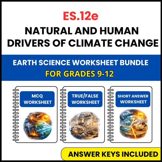 VA SOL Earth Science | Natural and Human Drivers | 3 Worksheets | Grade 9-12