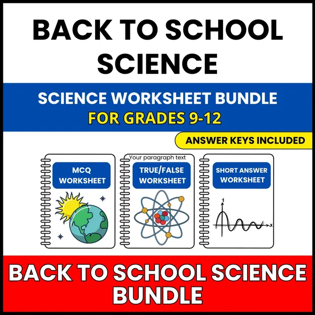 Back to School | HS Science Skills Builder | 30 Worksheets BUNDLE | Grade 9-12