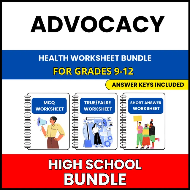 HS Health | Health Advocacy Activities | 30 Worksheets BUNDLE | Grade 9-12
