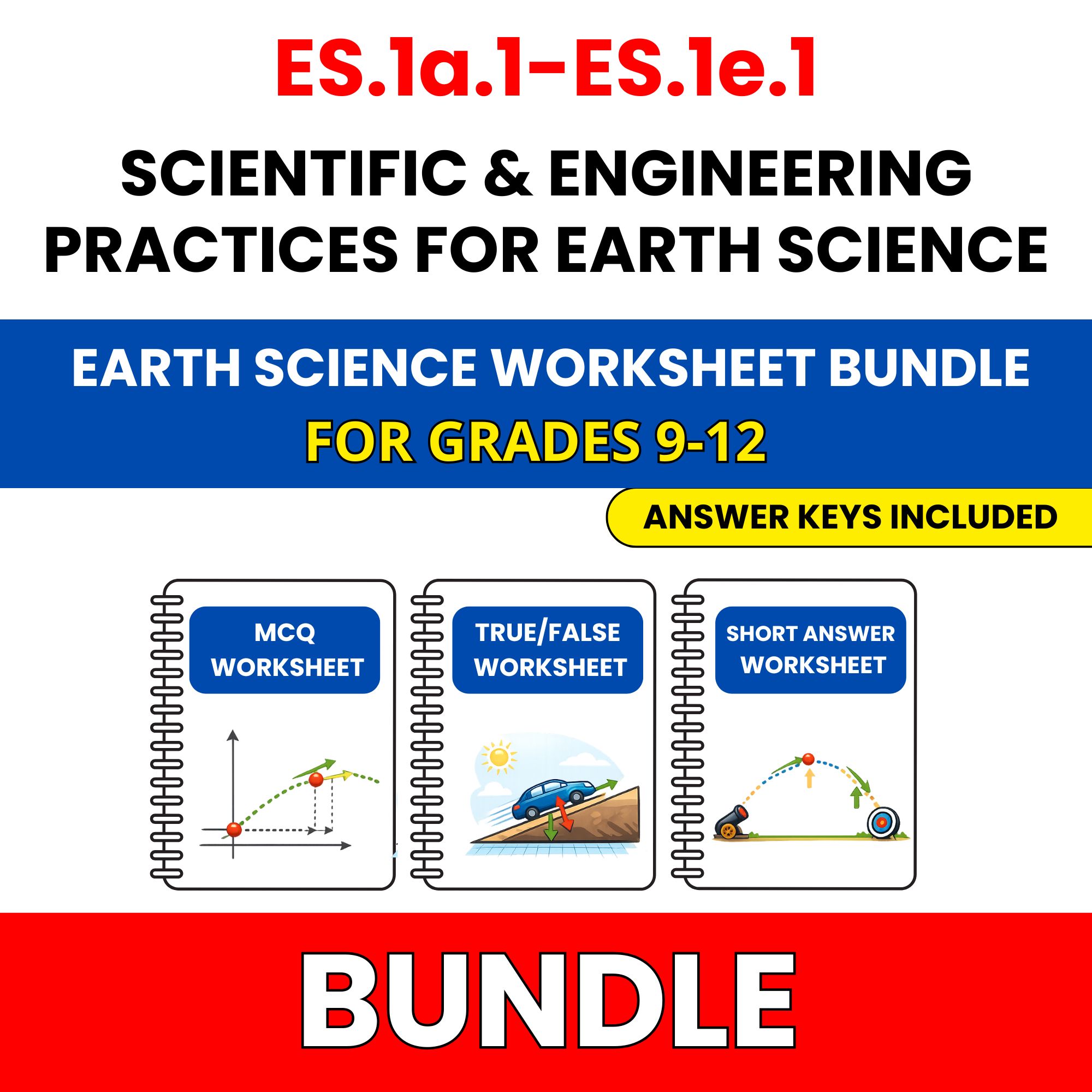 VA SOL Earth Science | Scientific Practices | 45 Worksheets BUNDLE | Grade 9-12