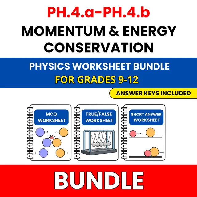 VA SOL Physics | Momentum and Energy | 45 Worksheets BUNDLE | Grade 9-12