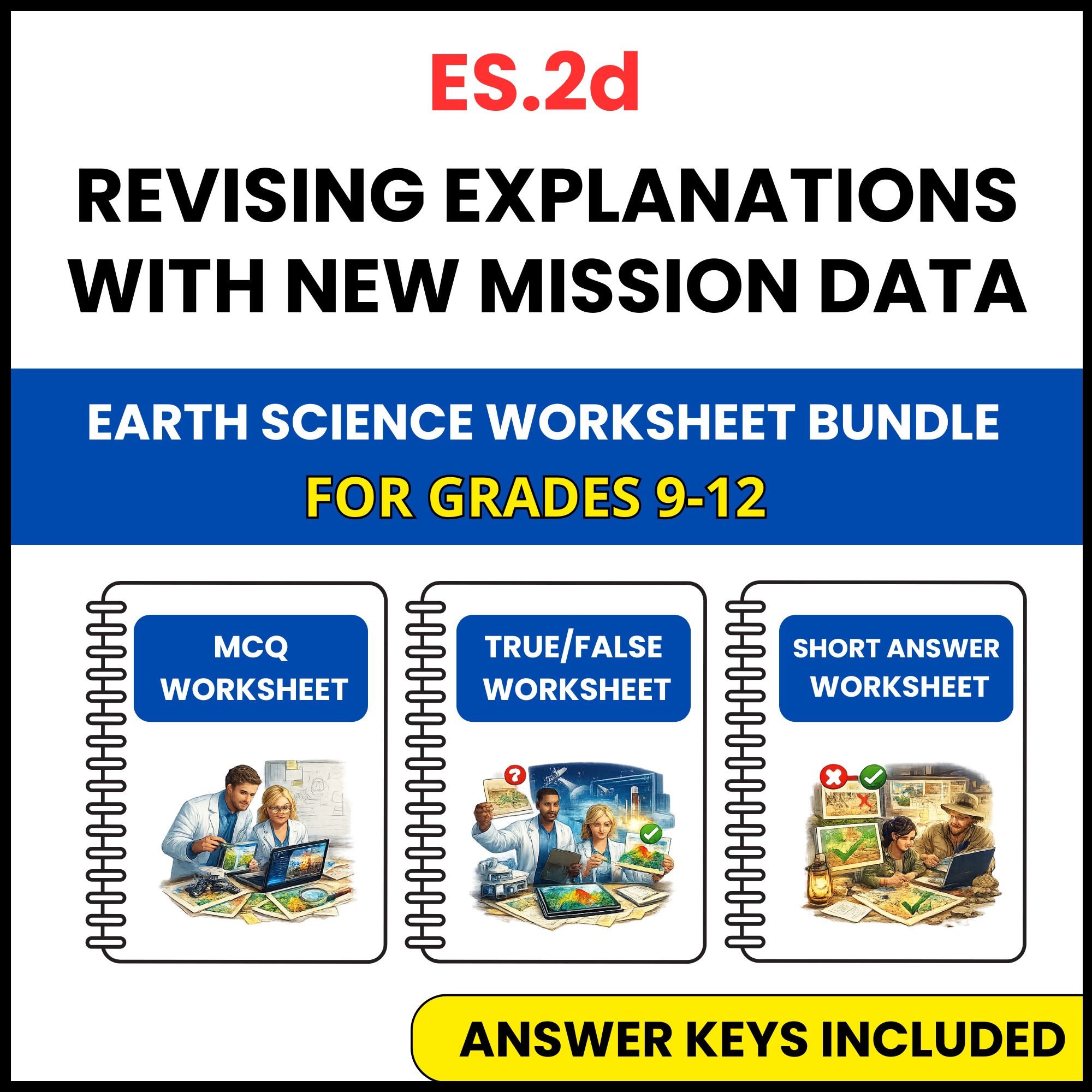VA SOL Earth Science | Revising Explanations | 3 Worksheets | Grade 9-12