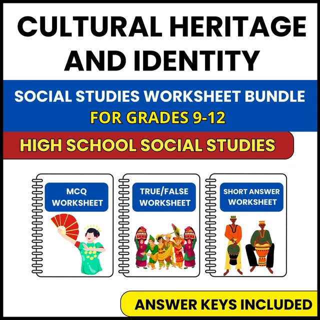 HS Social Studies | Cultural Heritage and Identity | 3 Worksheets | Grade 9-12 — preview page 1