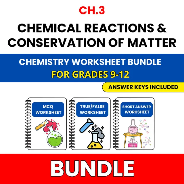 VA SOL Chemistry | Chemical Reactions | 45 Worksheets BUNDLE | Grade 9-12
