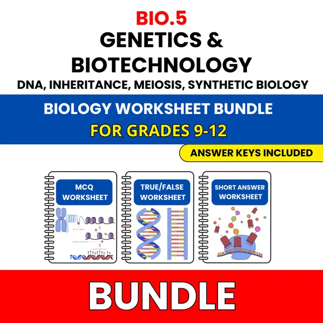 VA SOL Biology | Genetics and Biotechnology | 45 Worksheets BUNDLE | Grade 9-12