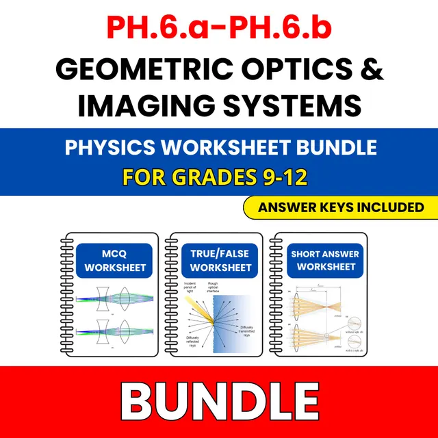 VA SOL Physics | Geometric Optics | 45 Worksheets BUNDLE | Grade 9-12