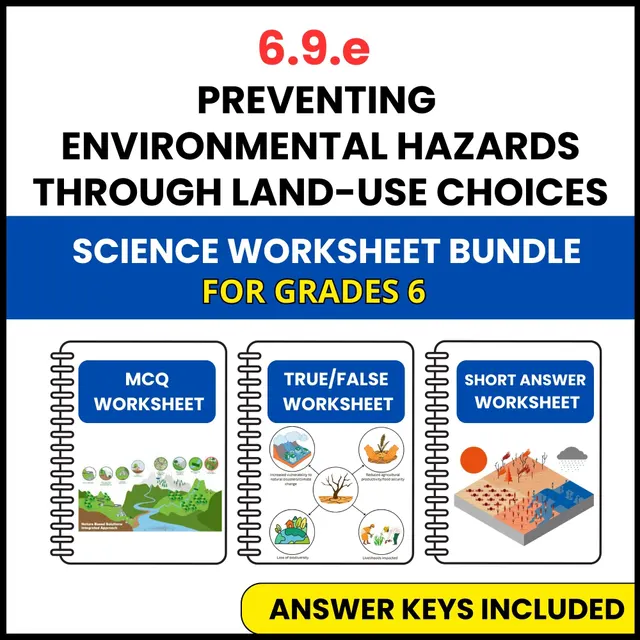 VA SOL Science | Preventing Environmental Hazards | 3 Worksheets | Grade 6