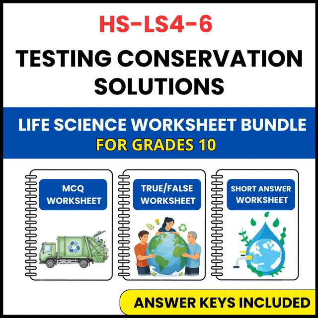HS NGSS Life Science | Testing Conservation Solutions | 3 Worksheets | Grade 10