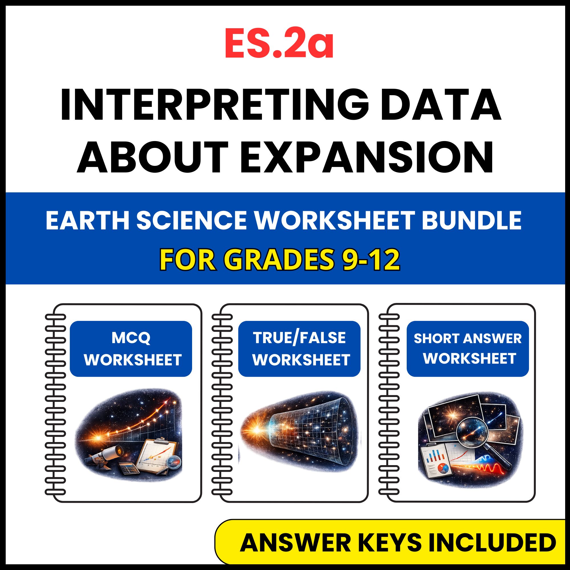 VA SOL Earth Science | Data About Expansion | 3 Worksheets | Grade 9-12