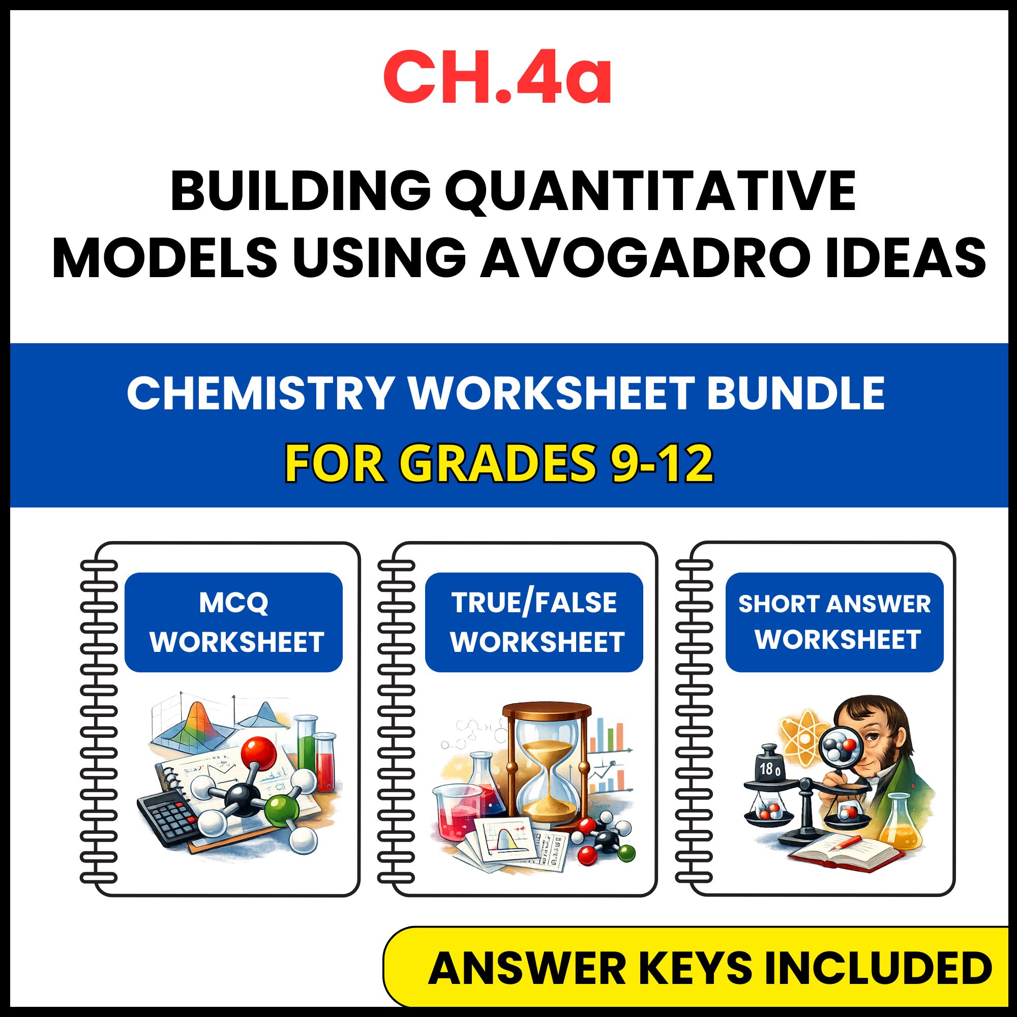 VA SOL Chemistry | Quantitative Models Using | 3 Worksheets | Grade 9-12